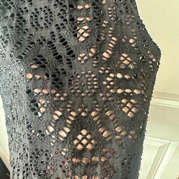 Lola and Sophie Size Small Swim Coverup, Embroidered, Sheer Front, Solid Back - Picture 7 of 8